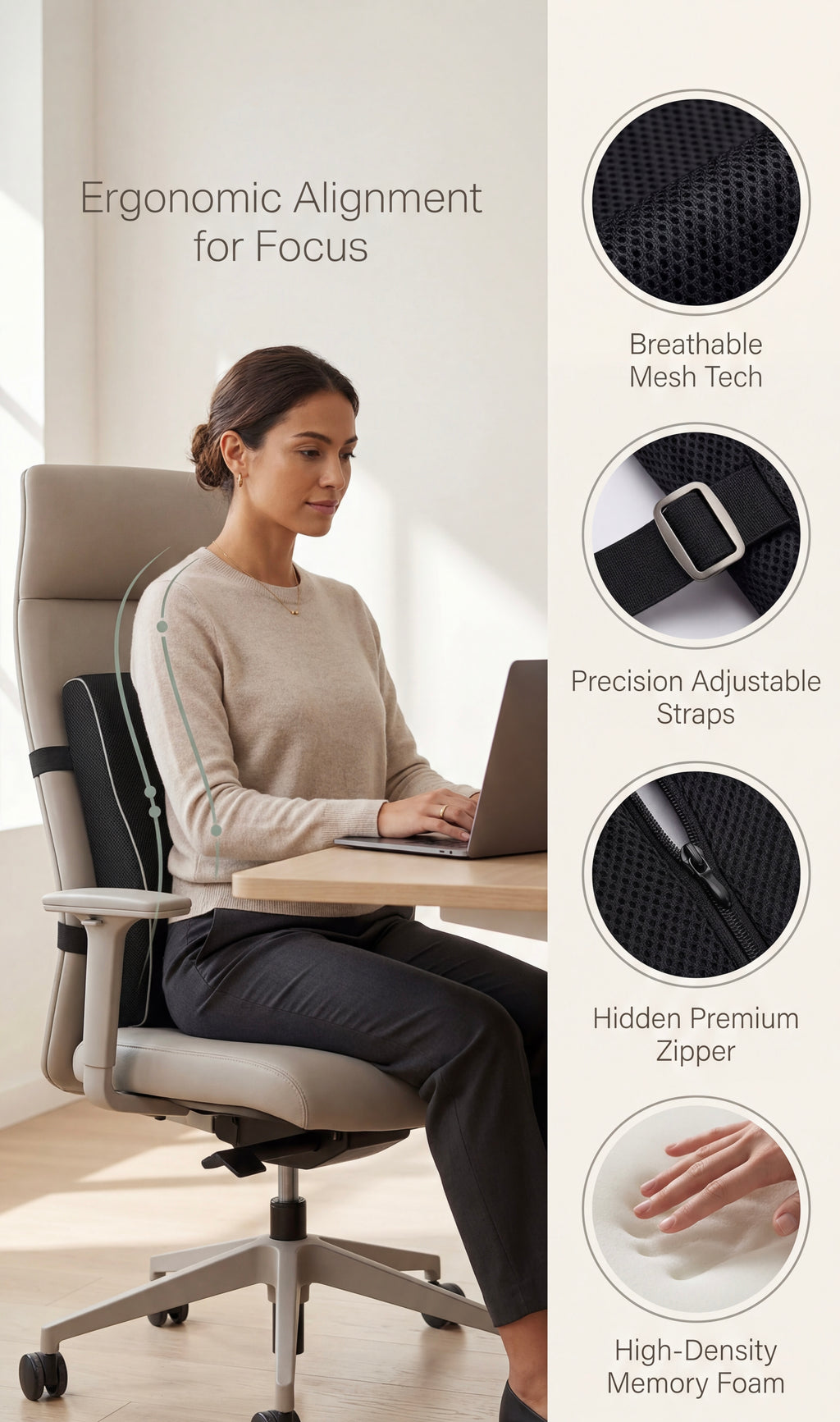 Narvane Align Pro – Lumbar Support Cushion